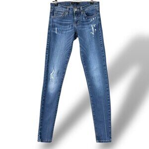 Flying Monkey Platinum Jeans Size 24 Medium Wash Low-Rise Skinny Distressed USA
